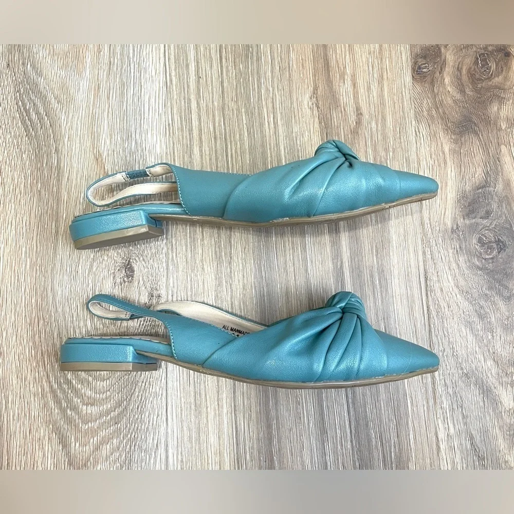 Restricted Light Green Slingback Flats size 8.5 NWOT